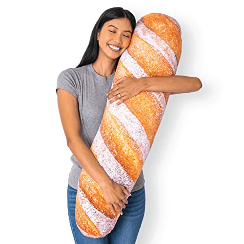 Much Comfort 42" 3D Rustic Baguette Throw Pillow - Made with Soft & Ultra Premium Fabric - Cute, Comfortable, Plush, Stuffed French Bread Loaf Body Cushion for Home Decor - Best Funny Gift - X-Large - Image 1