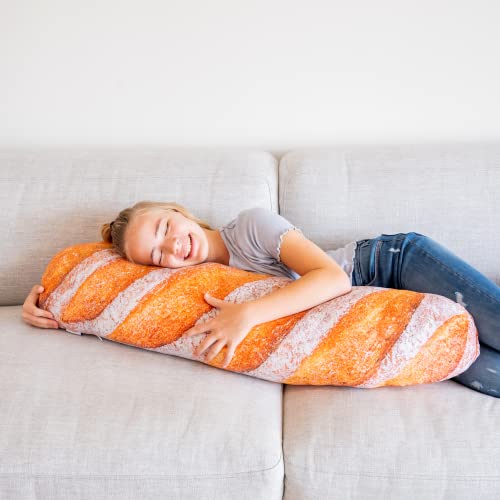 Much Comfort 42" 3D Rustic Baguette Throw Pillow - Made with Soft & Ultra Premium Fabric - Cute, Comfortable, Plush, Stuffed French Bread Loaf Body Cushion for Home Decor - Best Funny Gift - X-Large - Image 3