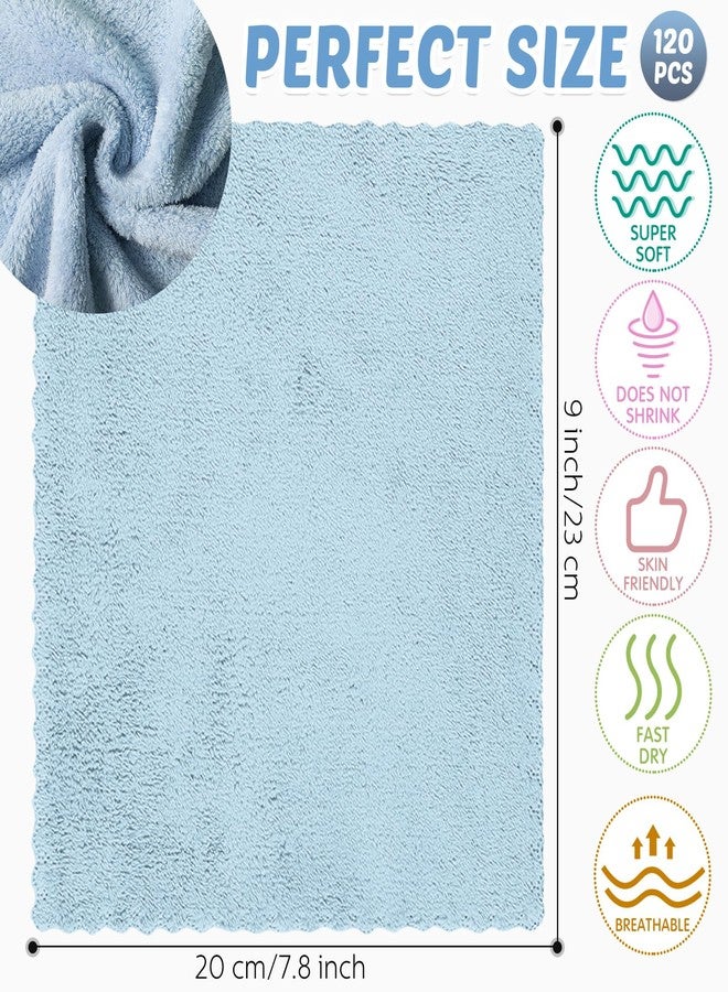 Newwiee مناديل استحمام للأطفال من نيووي 120 قطعة 9 × 8 بوصة من قماش كورال فليس، قطع قماش ناعمة من الألياف الدقيقة، مناشف صغيرة ماصة للاستخدام للأطفال حديثي الولادة والرضع والأطفال، للوجه أو الجسم (ألوان متعددة) - Image 2