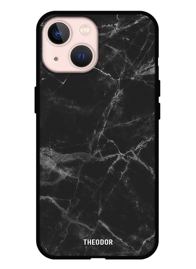 Theodor - Protective Case Cover For iPhone 13 Mini Black Marble - Image 1
