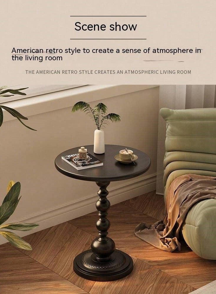 Crown Home طاولة جانبية فاخرة للأريكة وغرفة المعيشة، طاولة بجانب السرير مصنوعة من الحديد العتيق للشرفة - Image 4