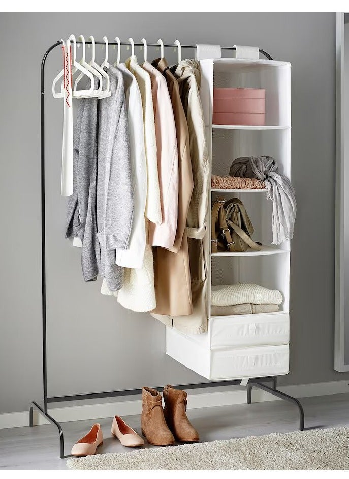 ALMUFARREJ Clothes Organizer And Holder Metal Stand Black 99x46x154cm  - Image 1