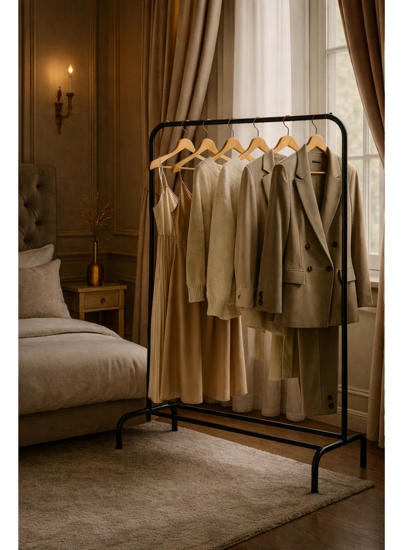 منظم ملابس وحامل معدني أسود 99x46x154 سم