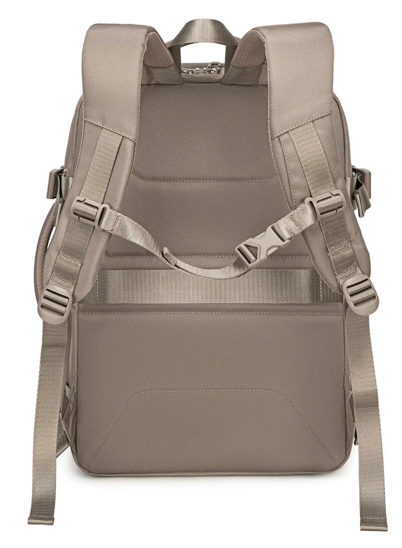 Chantria Khaki Expandable Premium Travel Backpack Water Resistant Multifunctional Backpack with Built in USB port and Headphone Jack for Women, CB00606- Khaki  | Best Price UAE