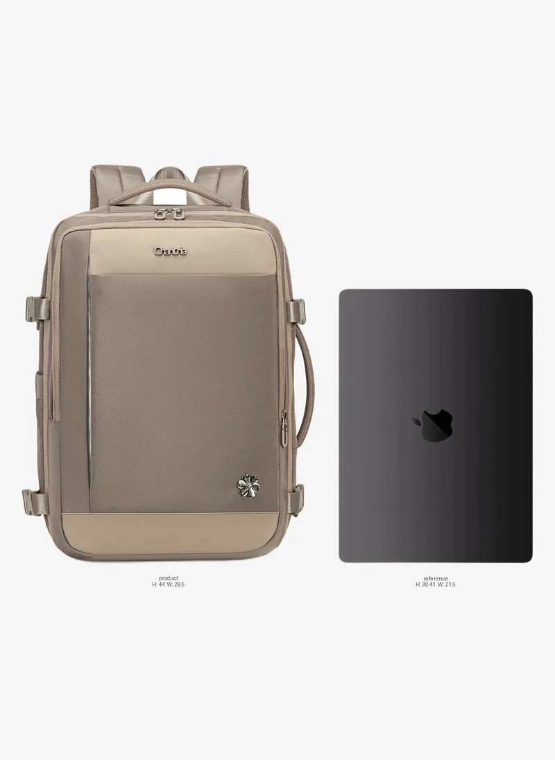 Chantria Expandable Premium Travel Backpack Water Resistant Multifunctional Backpack with Built in USB port and Headphone Jack for Women, CB00606- Khaki