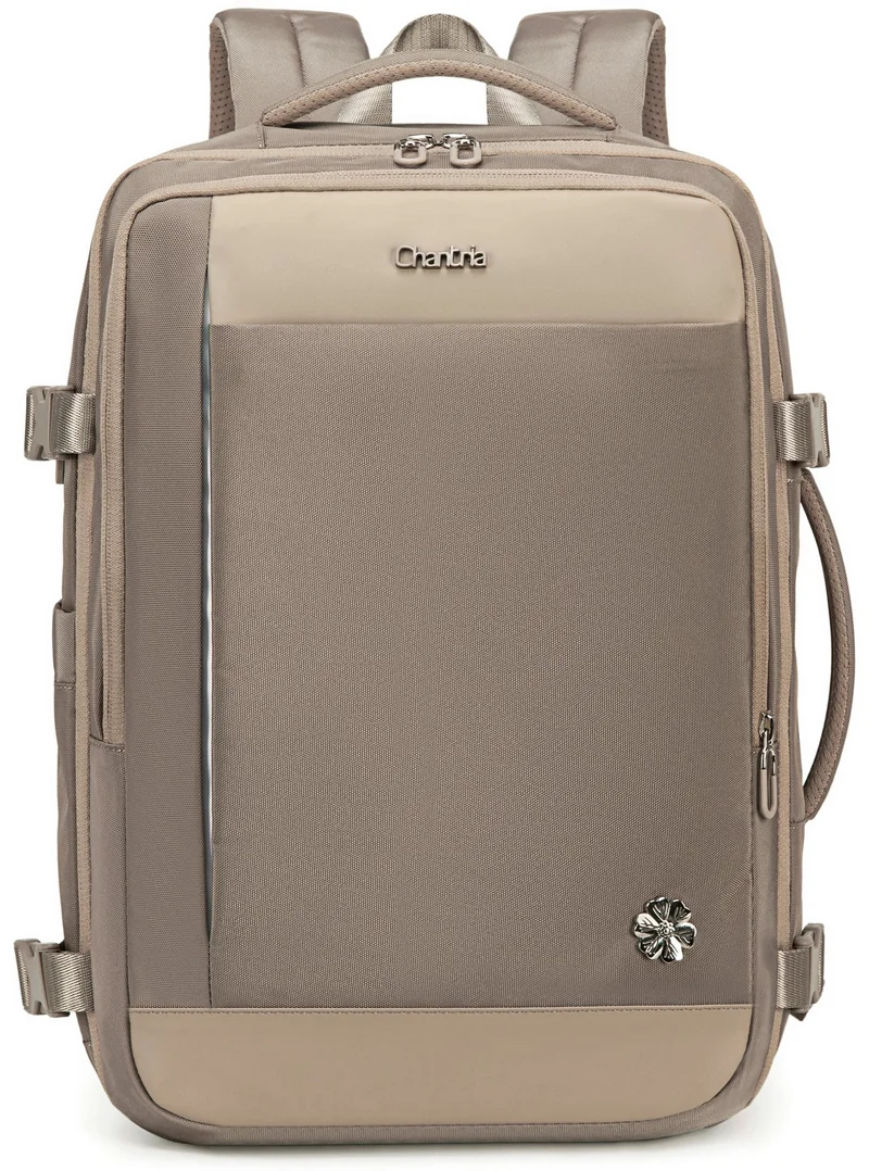 Chantria Khaki Expandable Premium Travel Backpack Water Resistant Multifunctional Backpack with Built in USB port and Headphone Jack for Women, CB00606, Khaki for Women | Best Price UAE