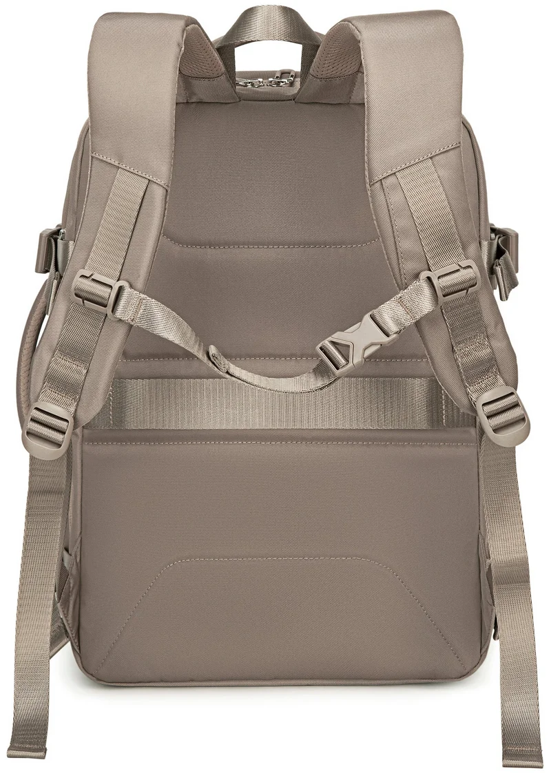 Chantria Khaki Expandable Premium Travel Backpack Water Resistant Multifunctional Backpack with Built in USB port and Headphone Jack for Women, CB00606, Khaki for Women | Best Price UAE