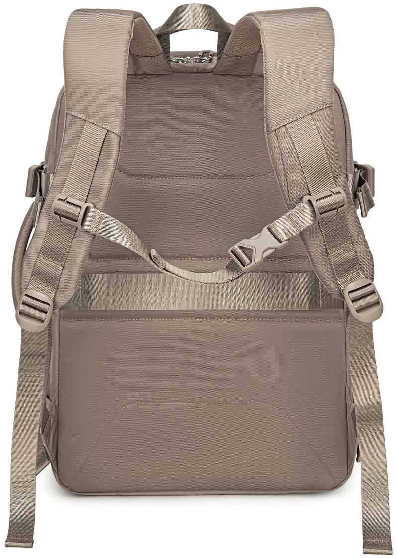 Chantria Expandable Premium Travel Backpack Water Resistant Multifunctional Backpack with Built in USB port and Headphone Jack for Women, CB00606, Khaki - Image 4