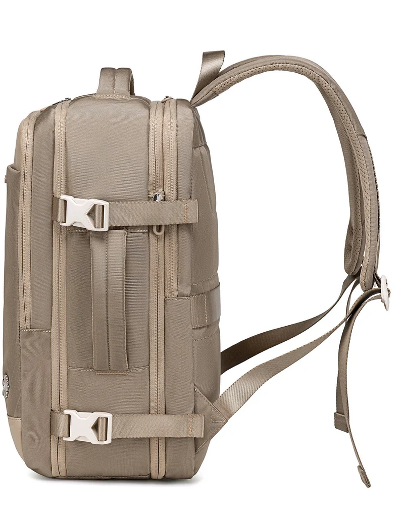 Chantria Khaki Expandable Premium Travel Backpack Water Resistant Multifunctional Backpack with Built in USB port and Headphone Jack for Women, CB00606, Khaki for Women | Best Price UAE