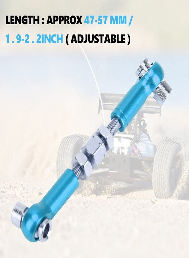 Tbest RC Pull Rod, 6Pcs Adjustable Servo Links Tie Rod Set for RC Hobby Model Car 1/10 Tourning Car 47mm Accessories(Light_Blue) Exceed Rc Tie Rod Rc Adjustable Turnbuckle - Image 4