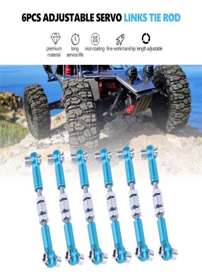 Tbest RC Pull Rod, 6Pcs Adjustable Servo Links Tie Rod Set for RC Hobby Model Car 1/10 Tourning Car 47mm Accessories(Light_Blue) Exceed Rc Tie Rod Rc Adjustable Turnbuckle - Image 3