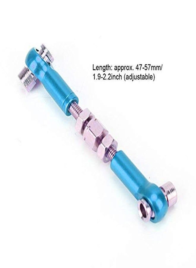 Tbest RC Pull Rod, 6Pcs Adjustable Servo Links Tie Rod Set for RC Hobby Model Car 1/10 Tourning Car 47mm Accessories(Light_Blue) Exceed Rc Tie Rod Rc Adjustable Turnbuckle - Image 2