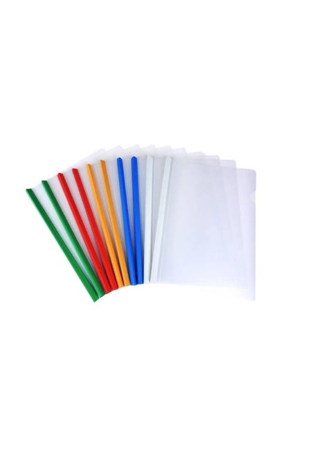 A4 PP Report Cover Transparent Plastic PP Holder Slide Bar File Folder 10-Pack