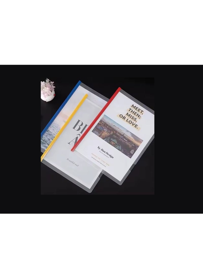 A4 PP Report Cover Transparent Plastic PP Holder Slide Bar File Folder 10-Pack