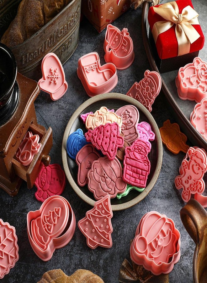 Skytail مجموعة قوالب تقطيع بسكويت عيد الميلاد من سكاي تيل، ٢٤ قطعة، ثلاثية الأبعاد: شجرة عيد الميلاد، رجل الزنجبيل، رجل الثلج، ندفة الثلج، بابا نويل، قوالب لخبز البسكويت، طوابع البسكويت، شوكولاتة، عجينة السكر، تزيين الكيك، تزيين الكب كيك، وجبات خفيفة للحفلات. - Image 4