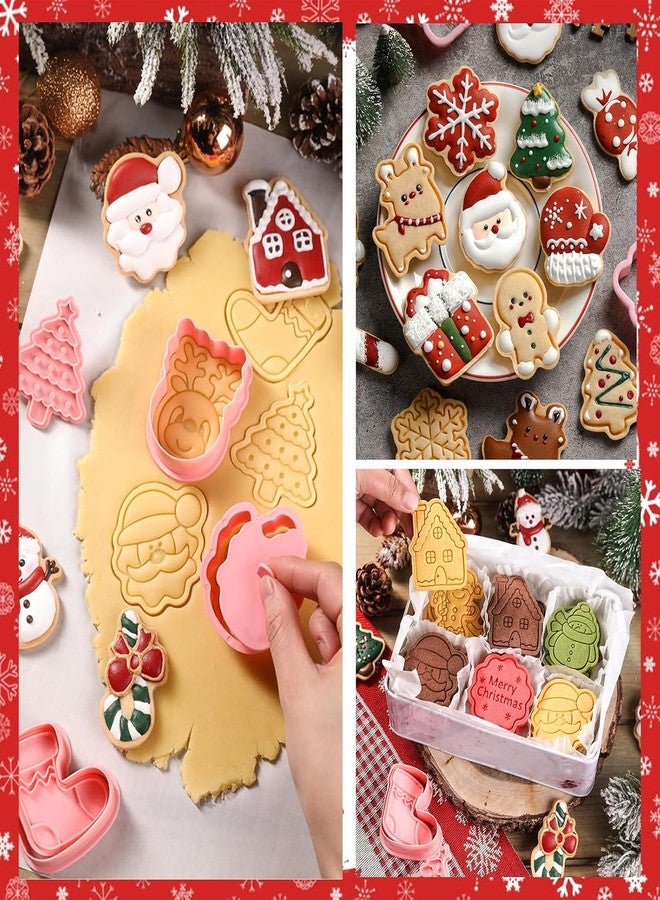 Skytail مجموعة قوالب تقطيع بسكويت عيد الميلاد من سكاي تيل، ٢٤ قطعة، ثلاثية الأبعاد: شجرة عيد الميلاد، رجل الزنجبيل، رجل الثلج، ندفة الثلج، بابا نويل، قوالب لخبز البسكويت، طوابع البسكويت، شوكولاتة، عجينة السكر، تزيين الكيك، تزيين الكب كيك، وجبات خفيفة للحفلات. - Image 5