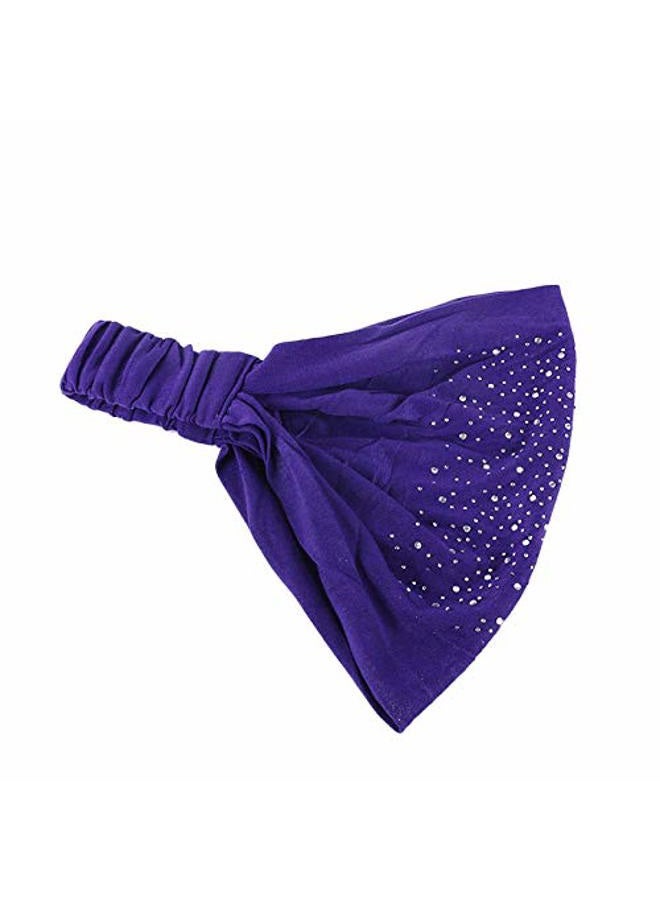 DINPREY Rhinestone Cloth Headband Wide Bandana Headbands Workout Dots Hair bands Womens Yoga Bandana Criss Cross Head Wrap Solid Diamond Twisted Headband Head Wrap Makeup Headband (6 Pcs Rhinestone) - Image 4