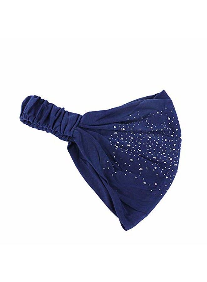 DINPREY Rhinestone Cloth Headband Wide Bandana Headbands Workout Dots Hair bands Womens Yoga Bandana Criss Cross Head Wrap Solid Diamond Twisted Headband Head Wrap Makeup Headband (6 Pcs Rhinestone) - Image 5