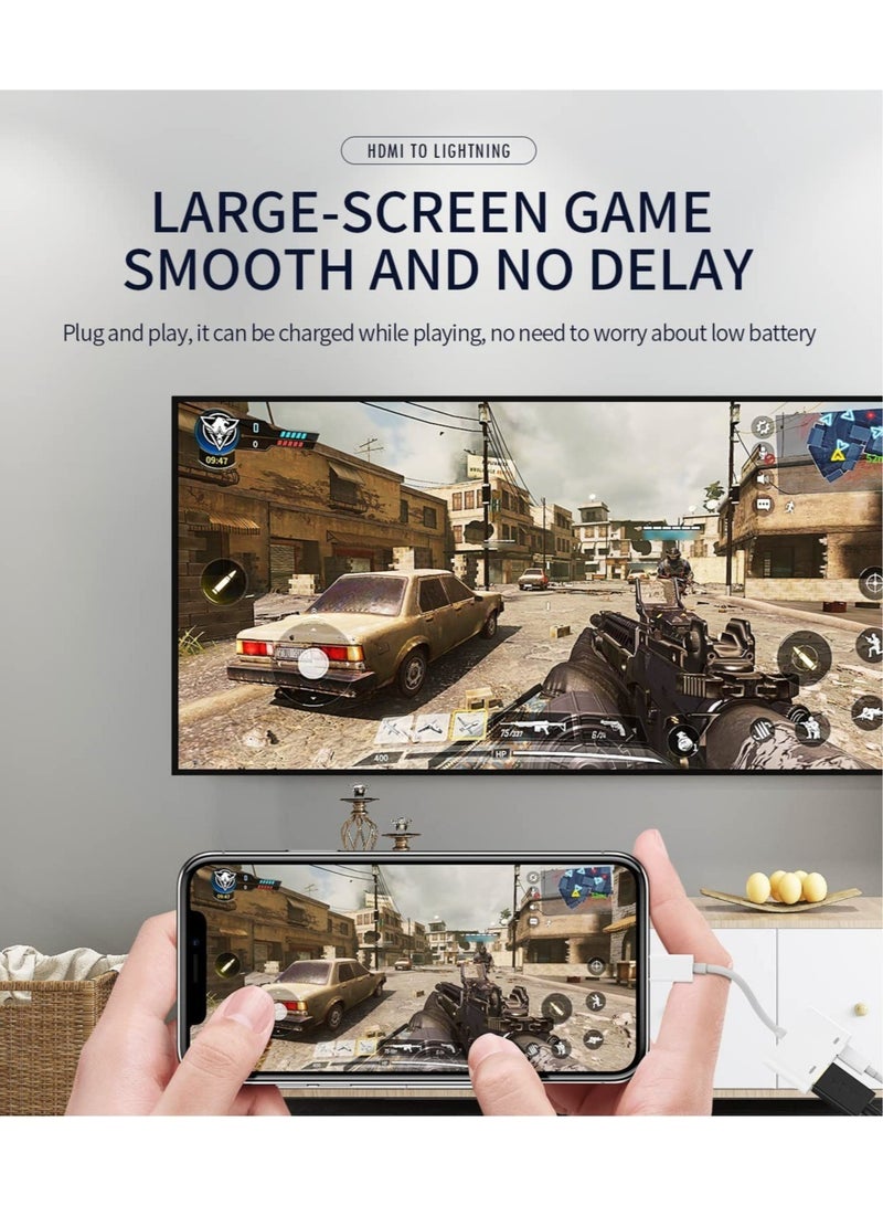 Lightning to Hdmi Adapter for TV Compatible for iPhone 12 13 Pro Max Splitter Digital AV Female Port Converter and Charging Connector Cord Projector Monitor Sync Screen Ipad Mini Apple Charger Charge - Image 4