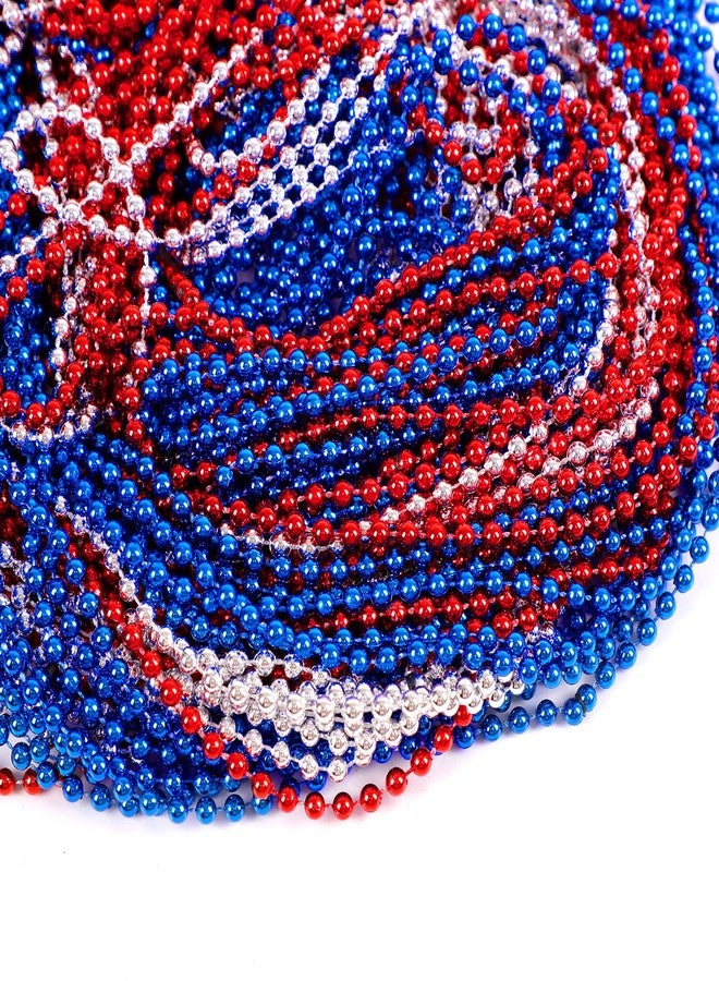 Moon Boat 4th of July Accessories Necklaces: Blue White and Red Beads Bulk, Patriotic Party Independence Memorial Day Favors Toys Decorations, 100 Pieces - Image 5