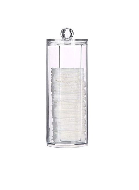 Clear Cotton Pad Holder with Removable Lid and Side Opening – Elegant and Convenient Storage Solution for Your Daily Essentials