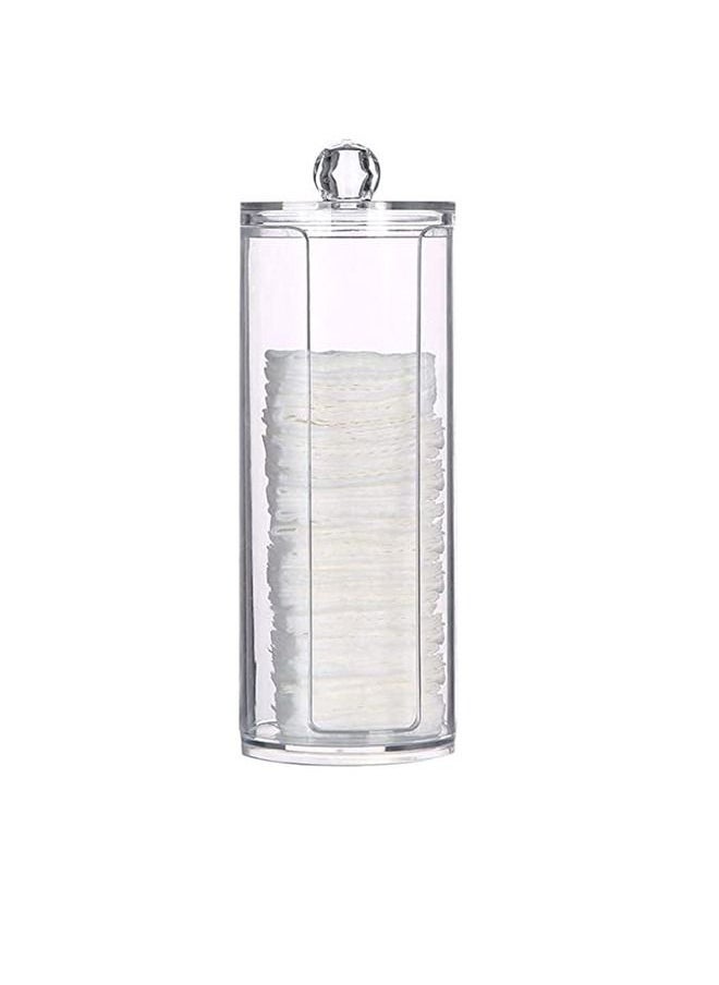 Clear Cotton Pad Holder with Removable Lid and Side Opening – Elegant and Convenient Storage Solution for Your Daily Essentials
