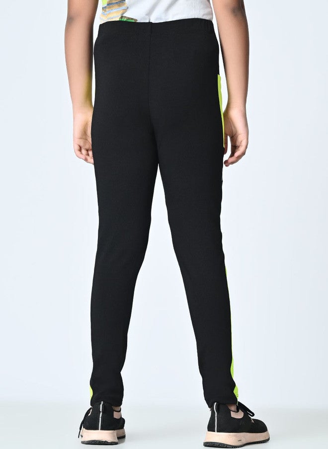 Rue Collection ت leggings عالية الخصر باللونين الأسود والأصفر للفتيات - Image 4