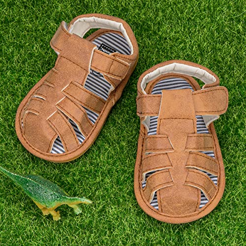 Meckior Infant Baby Boys Girls Summer Sandals Toddler Anti-Slip Soft Rubber Sole Closed-Toe Outdoor Walking First Walkers Crib Casual Shoes - Image 4