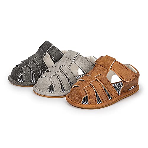 Meckior Infant Baby Boys Girls Summer Sandals Toddler Anti-Slip Soft Rubber Sole Closed-Toe Outdoor Walking First Walkers Crib Casual Shoes - Image 2