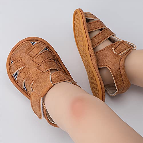 Meckior Infant Baby Boys Girls Summer Sandals Toddler Anti-Slip Soft Rubber Sole Closed-Toe Outdoor Walking First Walkers Crib Casual Shoes - Image 3