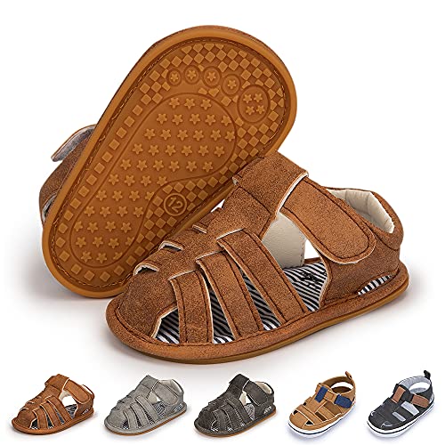 Meckior Infant Baby Boys Girls Summer Sandals Toddler Anti-Slip Soft Rubber Sole Closed-Toe Outdoor Walking First Walkers Crib Casual Shoes - Image 1