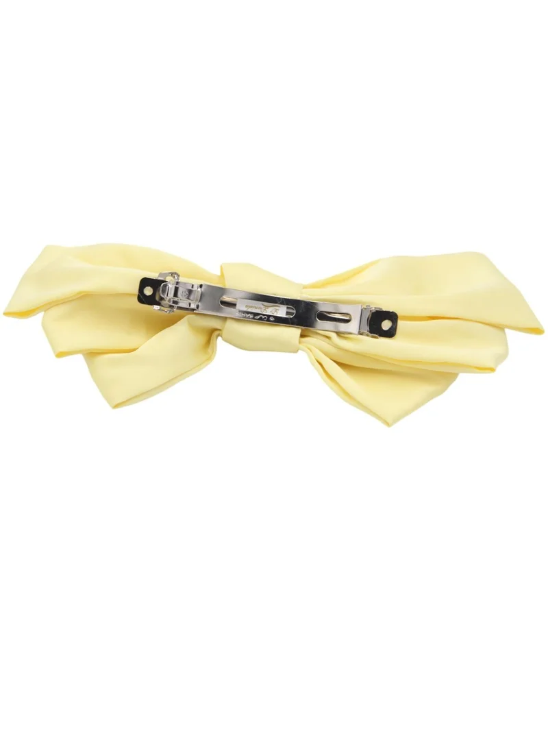 D'Daniela Large Yellow Hair Barrete Bow Hair Clip