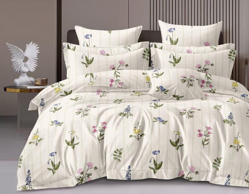 MOSHO 220 TC Cotton King Size Comforter Bedsheet Set 108x108 Inch Double Bed Large Size with 2 Pillow Covers - Floral Print - Image 3