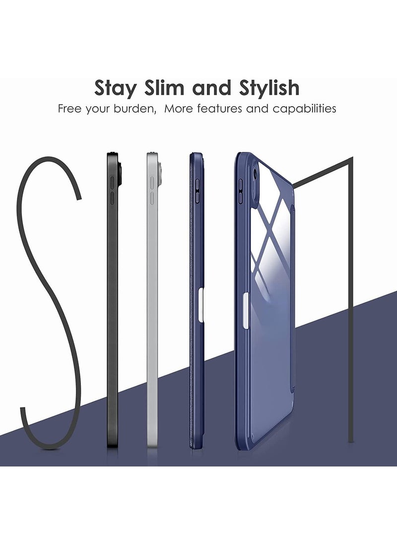 Case for iPad 10th Generation, iPad 10.9 Inch Case with Clear Transparent Back and TPU Shockproof Frame Cover [Built-in Pencil Holder, Support Auto Sleep/Wake]