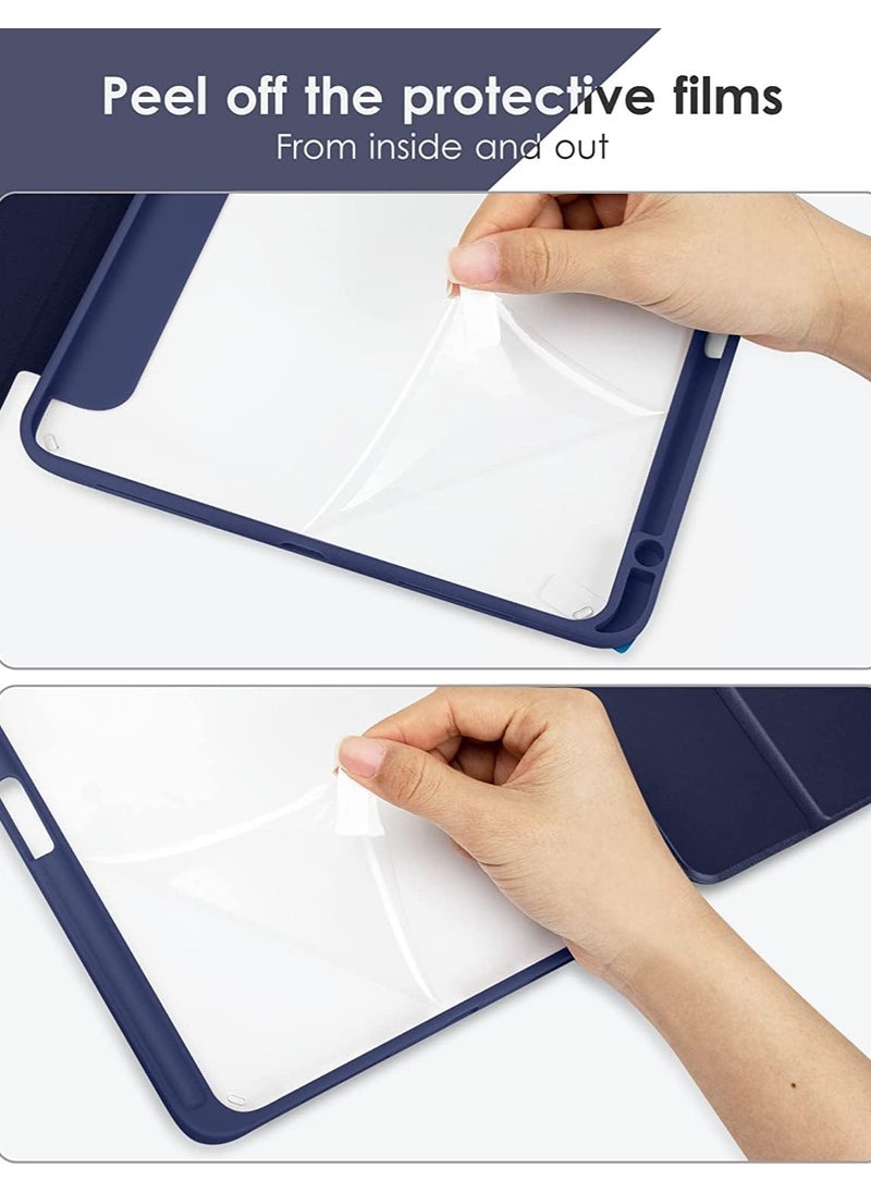 Case for iPad 10th Generation, iPad 10.9 Inch Case with Clear Transparent Back and TPU Shockproof Frame Cover [Built-in Pencil Holder, Support Auto Sleep/Wake]