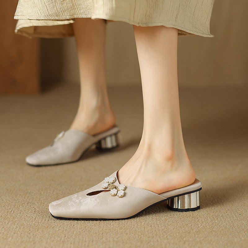 Summer Wish Leisure Low Heel 33-43 National Style Drill Buckle Decorative Outdoor Slippers - Image 2