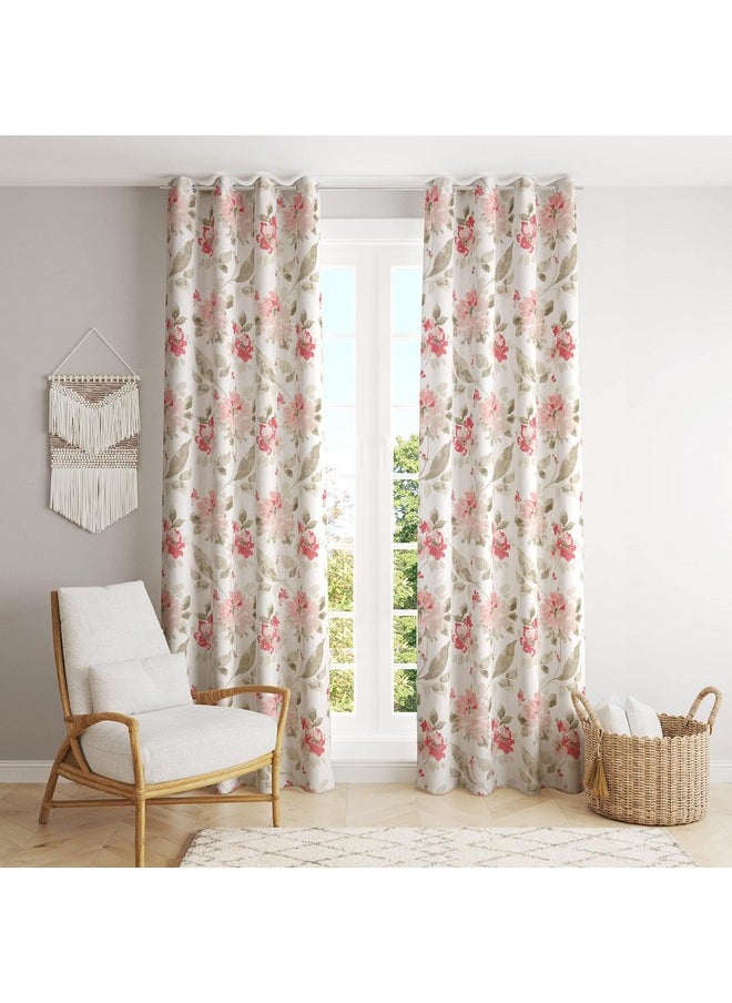 Trance Home Linen Floral Printed 7 Feet 100% Cotton Door and Window Curtain | 60-65% Room Darkening Curtains | Premium Living Room Bedroom Parda | Eyelet Ring Parde (Tashi Pink Set 2, 7Ft) - pzsku/ZC2AD46E7A11CF7156D09Z/45/_/1738305543/d804693e-ebc3-4318-8a7f-4149a42c9155