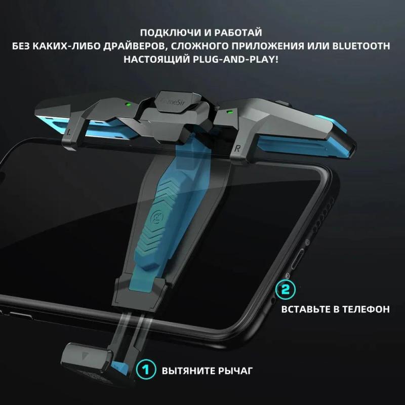 Mobile Gaming Controller: 90mAh Battery, Quick Type-C Charging, 4 Turbo-Fire Modes - Ergonomic Grip, Folding Wing Design, Plug-And-Play Functionality for iOS And Android Smartphones Under 10mm Thick - Image 3