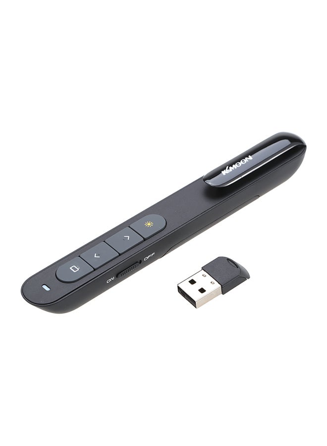 اليشمك قلم تحكم عن بعد لاسلكي لتطبيق باوربوينت مع مستقبل USB أسود - Image 1