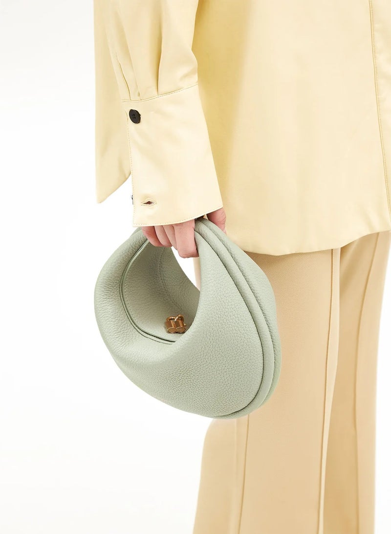 سونغمونت سلسلة حقيبة قمر ميديامونت، مصنوعة من الجلد الطبيعي، سعة كبيرة، حقيبة هلالية، حقيبة كتف فردية تحت الإبط - أخضر الجاد - Image 4