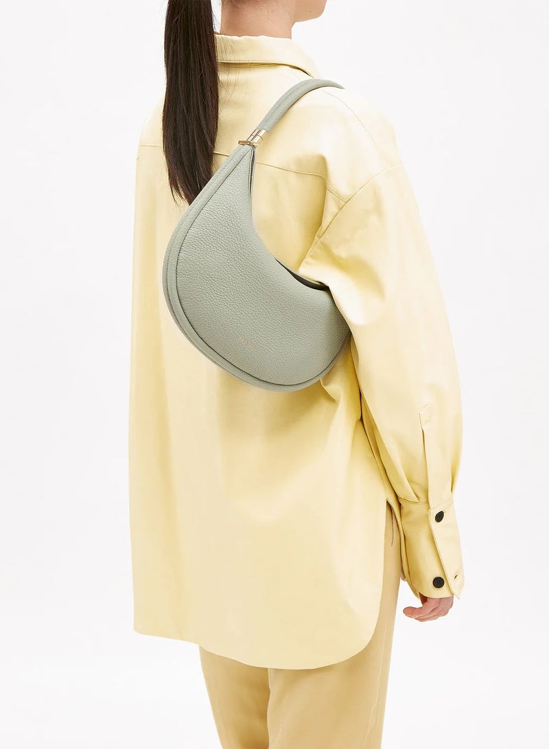 سونغمونت سلسلة حقيبة قمر ميديامونت، مصنوعة من الجلد الطبيعي، سعة كبيرة، حقيبة هلالية، حقيبة كتف فردية تحت الإبط - أخضر الجاد - Image 2