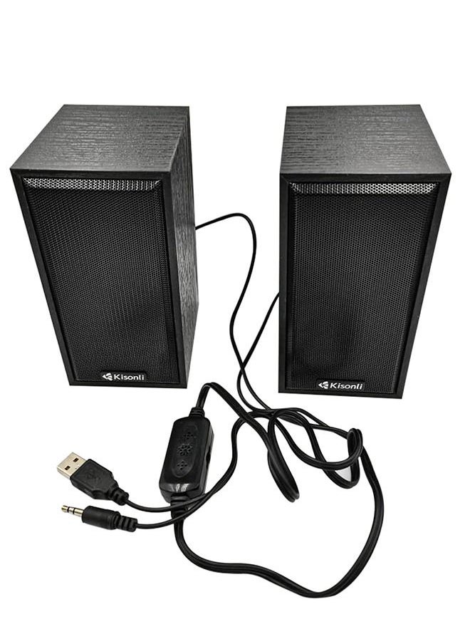 Multimedia 2.0 Channel Mini USB Computer and Mobile Speaker T-002A