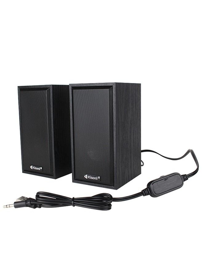 Multimedia 2.0 Channel Mini USB Computer and Mobile Speaker T-002A
