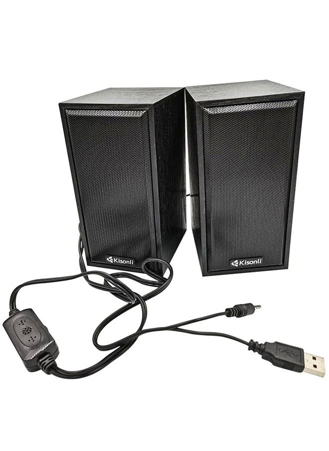 Multimedia 2.0 Channel Mini USB Computer and Mobile Speaker T-002A