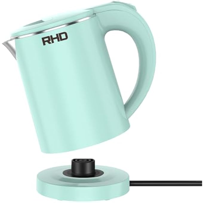 RHD 05L Small Portable Electric Kettles For Boiling Water Stainless Steel Travel Kettle Fast Boil Teapot BoilDry Protection  Auto ShutOff Perfect For Traveling Cooking Coffee Tea EggsGreen - Image 2