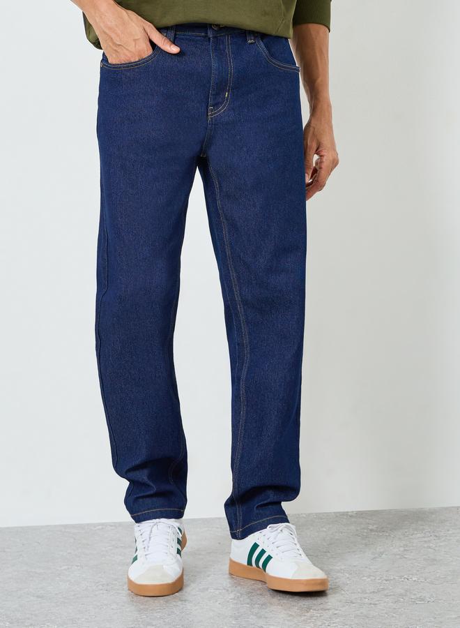 Styli Men Blue Regular Fit Washed Jeans - Image 1