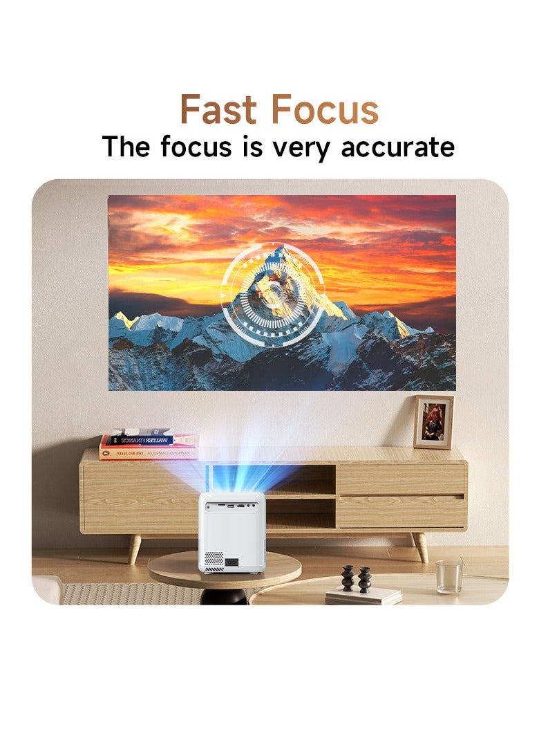 S6 Mini Projector, Smart Wireless Projector, Android 9.0 TV, 300 ANSI, Fully Sealed Dustproof, Compatible with TV Stick, Laptop, Tablets, iOS u0026 Android Devices Wi-Fi Display, Support Arabic  - Image 4