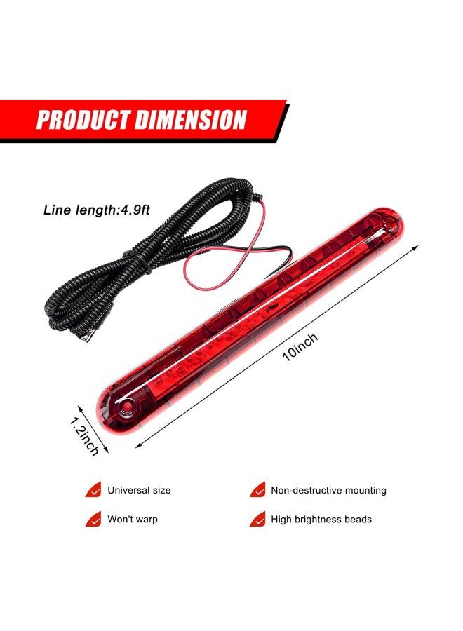 YTFRL Third Brake Light, 24 LED 12V Car High Mount Stop Lights Third Rear Brake Lamp Assembly, Universal Waterproof Tail Lamp High Level Back Braking Light for Cars SUVs Trucks - Image 2