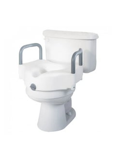Beauenty White raised toilet seat with removable padded armrests is durable and high quality  - Image 2