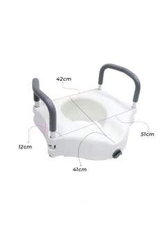 Beauenty White raised toilet seat with removable padded armrests is durable and high quality  - Image 3